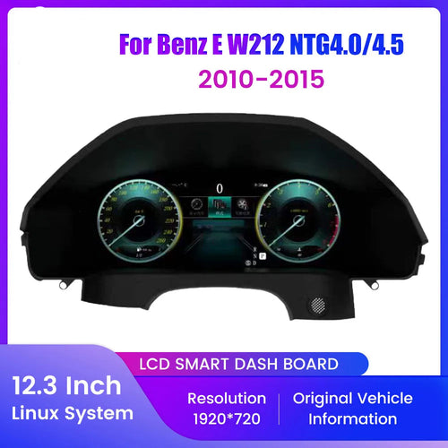 Car dashboard with digital display for Mercedes-Benz E W212 NTG4.0/4.5, featuring Kunfine brand.