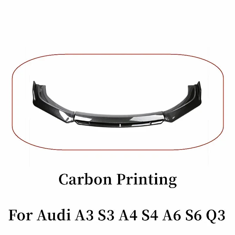For Audi A3 A4 A6 Q3 S3 S4 S6 B6 B7 B8 B8.5 Sedan Front Bumper Lip Chin Spoiler Splitter Diffuser Bodykit Universal Accessories