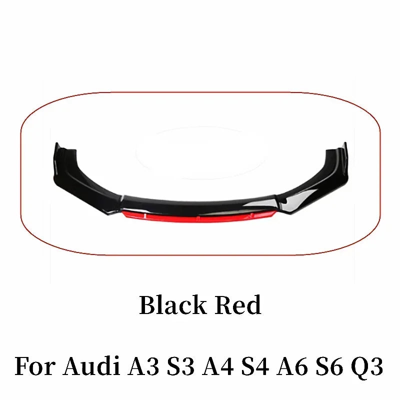 For Audi A3 A4 A6 Q3 S3 S4 S6 B6 B7 B8 B8.5 Sedan Front Bumper Lip Chin Spoiler Splitter Diffuser Bodykit Universal Accessories