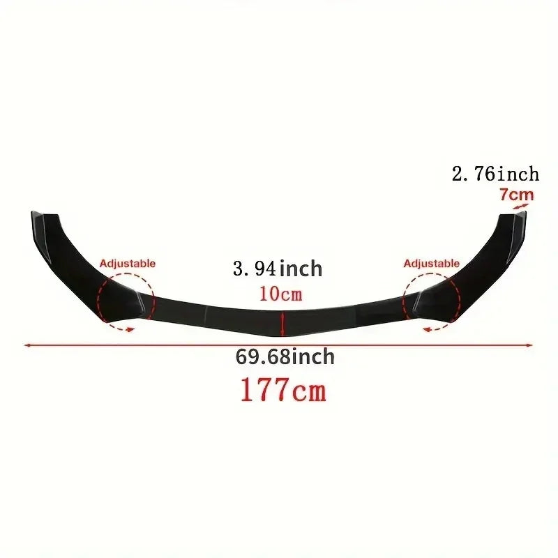 5 Pieces Universal Car Front Bumper Lip Body Kit Spoiler Splitter ABS Bumper Canard Lip Splitter Universal Car Accessories
