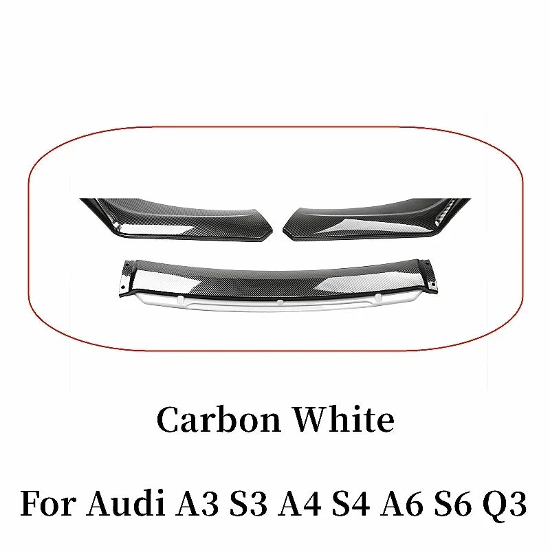 For Audi A3 A4 A6 Q3 S3 S4 S6 B6 B7 B8 B8.5 Sedan Front Bumper Lip Chin Spoiler Splitter Diffuser Bodykit Universal Accessories