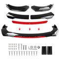 Universal 5PCS Car Front Bumper Lip Body Kit Spoiler Splitter Diffuser Red Carbon Black Fiber Canard Splitter ABS Plastic
