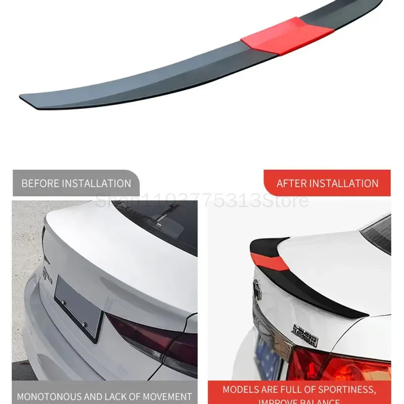 3PCS universal Car Tail Rear Wing Spoiler 115-125cm  Adjustable ABS Spoiler