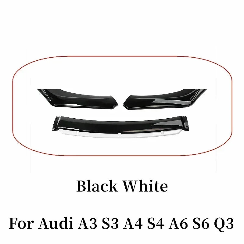For Audi A3 A4 A6 Q3 S3 S4 S6 B6 B7 B8 B8.5 Sedan Front Bumper Lip Chin Spoiler Splitter Diffuser Bodykit Universal Accessories
