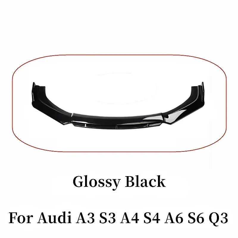 For Audi A3 A4 A6 Q3 S3 S4 S6 B6 B7 B8 B8.5 Sedan Front Bumper Lip Chin Spoiler Splitter Diffuser Bodykit Universal Accessories