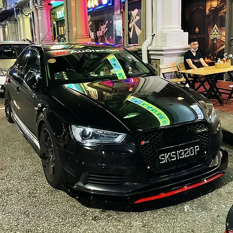 For Audi A3 A4 A6 Q3 S3 S4 S6 B6 B7 B8 B8.5 Sedan Front Bumper Lip Chin Spoiler Splitter Diffuser Bodykit Universal Accessories