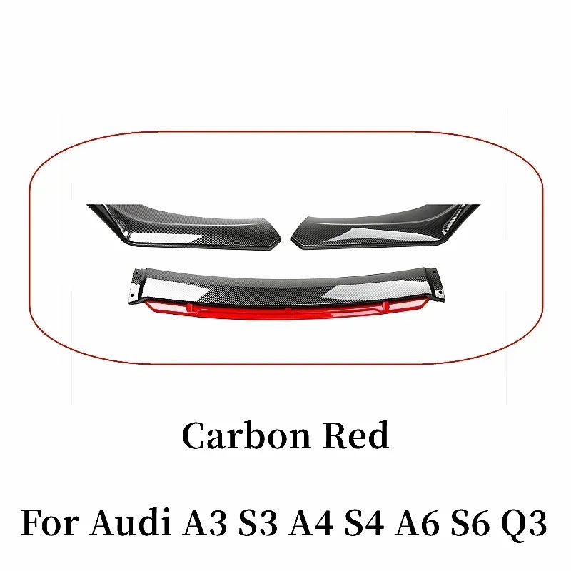 For Audi A3 A4 A6 Q3 S3 S4 S6 B6 B7 B8 B8.5 Sedan Front Bumper Lip Chin Spoiler Splitter Diffuser Bodykit Universal Accessories